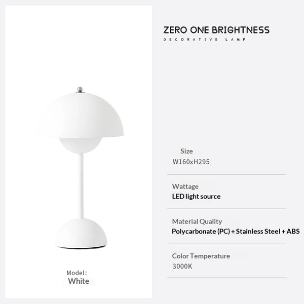 Lámpara de Mesa Flor Vintage Recargable - Luz Ambiental Decorativa para Dormitorio