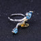 Natural Topaz Simple Natural Wind Butterfly Ring Azul Tamaño 5
