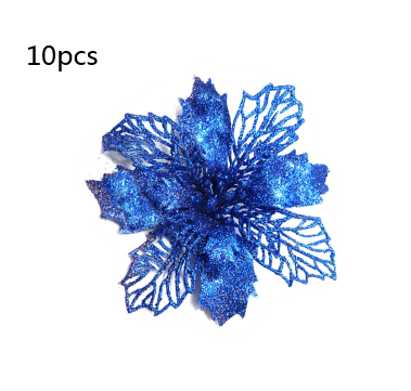 Flores Navideñas Artificiales con Brillo - Adornos para Árbol de Navidad y Decoración del Hogar - Image 28