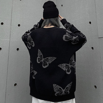Suéter Jacquard Retro Tejido Holgado Cuello Redondo Versátil - Image 2