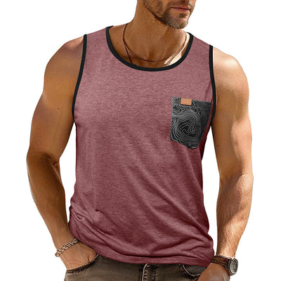 Camiseta Deportiva Suelta sin Mangas con Bolsillos y Estampado - Image 31