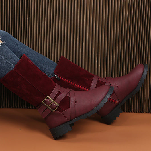 Zapatos de Mujer Talla Grande con Tacón Cuadrado Bajo y Cinturón - Image 10