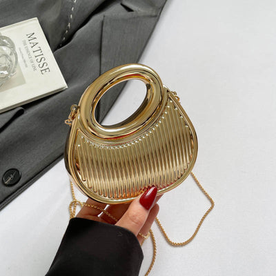 Bolsa de Hombro Bandolera Estilo Europeo y Americano con Cadena Creciente Estampada en Contraste - Image 7