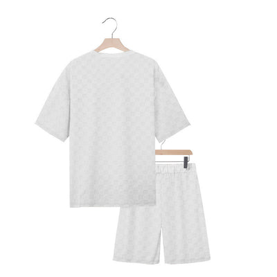 Conjunto de Playera y Shorts Casuales a Cuadros para Hombre - Image 25