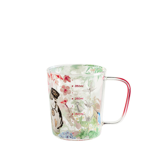 Taza de Vidrio Borosilicato Japonesa de Gran Capacidad con Cuchara Graduada