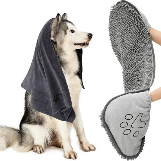 Toalla de Baño para Mascotas - Absorción Rápida para Perros y Gatos