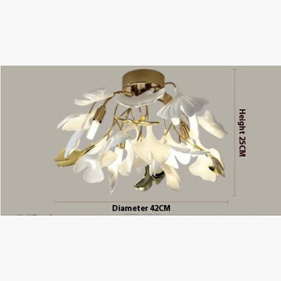 Lámpara Colgante Ginkgo de Cerámica para Comedor y Dormitorio - Image 3
