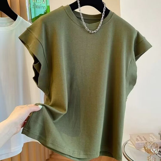 Blusa Suelta sin Mangas de Color Sólido - Comodidad y Estilo