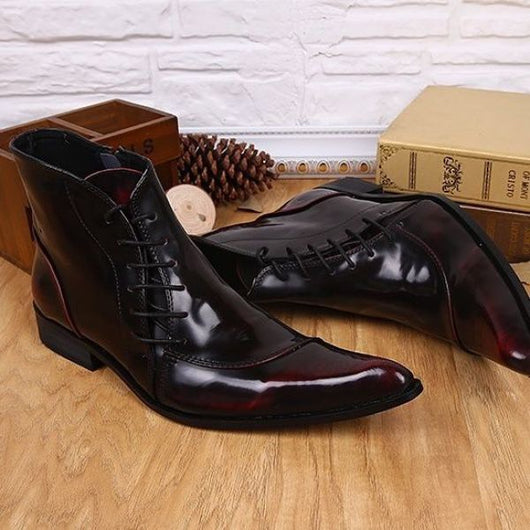 Botas de Cuero Puntiagudas Estilo Coreano Lujo Ligero para Hombre - Image 3