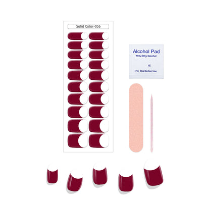 Pegatinas de Uñas Gel Francés Semicocidas Impermeables Color Sólido - Image 16