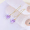 Aretes Largos de Cristal Transparente con Flecos Brillantes