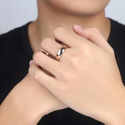 Anillo de Oro 18K Liso para Hombre y Mujer - Oro Rosa y Multicolor