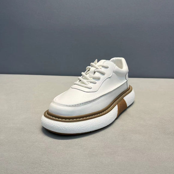 Zapatos Deportivos Cuero Transpirable con Plataforma para Hombre