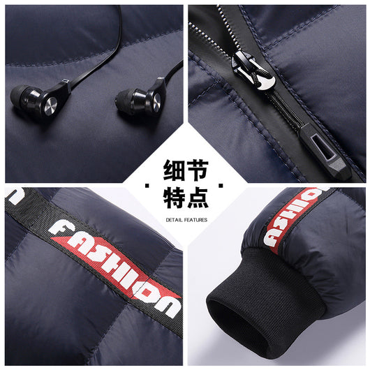 Abrigo Acolchado con Capucha Estilo Coreano para Hombre Otoño-Invierno - Image 2