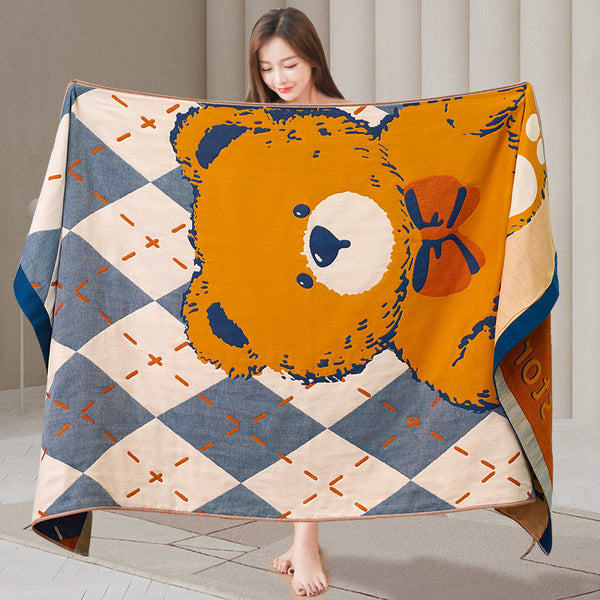 Toalla de Baño Grande de Algodón Gasa Cuádruple - Absorbente y Secado Rápido