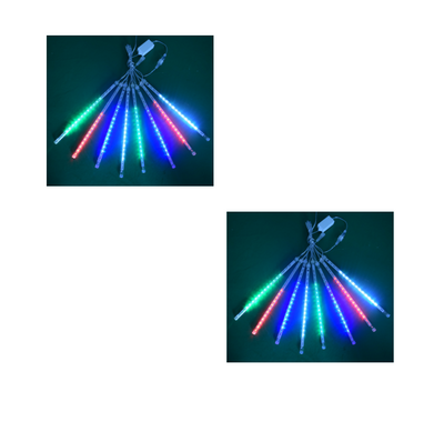 Luces LED Lluvia Meteoro Impermeables 30-50 cm, 8 Tubos, 100-240V con Fuente EU - Image 7