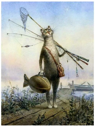 Kit Pintura por Números - Gato Pescador