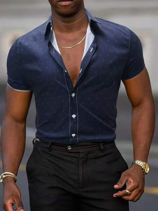 Camisa Deportiva Estampada para Hombre con Tela Elástica Transpirable - Image 9
