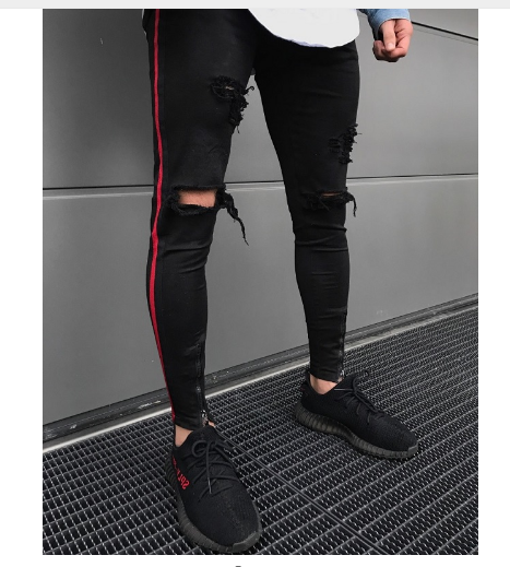 Jeans Skinny Rotos con Franja Lateral - Image 3