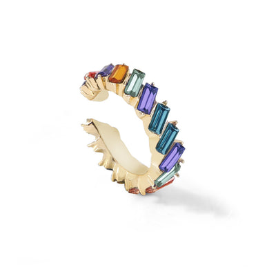 Aretes en Forma de C con Cristales Multicolores - Image 27