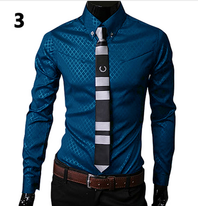 Camisa de Cuadros Oscuros para Hombre - Manga Larga Casual Talla Grande - Image 4