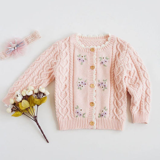 Cardigan de Bebé Flores Bordadas a Mano en Algodón - Image 18