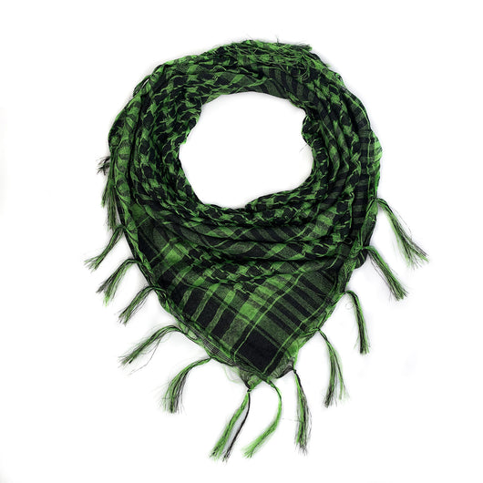 Pañuelo Táctico Keffiyeh Cuadros Houndstooth con Borlas Desértico - Image 20