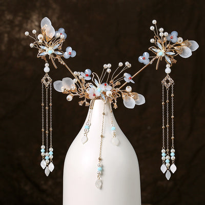 Juego Completo de Accesorios para Cabello Estilo Antiguo con Corona de Hada y Peineta Mariposa - Image 7