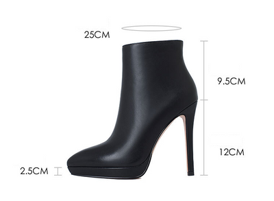 Botas Stiletto Tobilleras Impermeables con Plataforma y Punta Afilada - Image 6