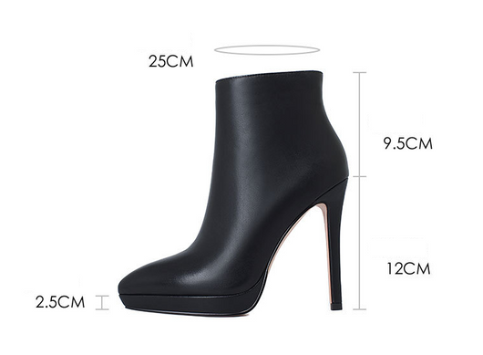 Botas Stiletto Tobilleras Impermeables con Plataforma y Punta Afilada - Image 6