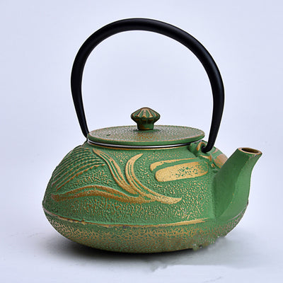 Olla de Hierro Colado Dorada Verde Libélula - Image 2