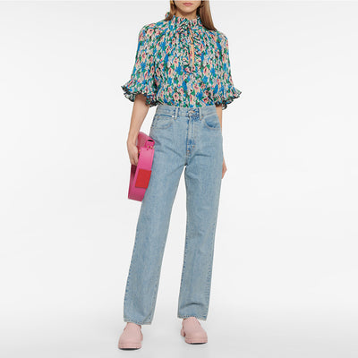 Blusa Georgette Estampada con Mangas Tres Cuartos y Detalles en Chifón - Image 21