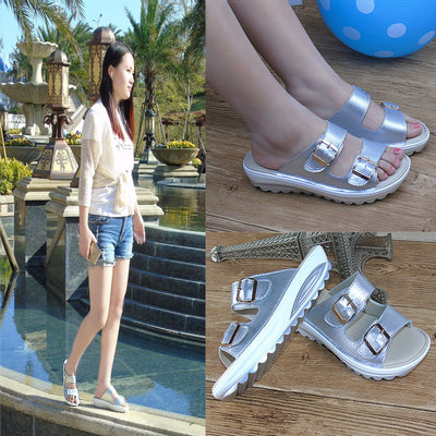 Sandalias de Cuero con Suela Gruesa y Plataforma Cómoda - Image 3