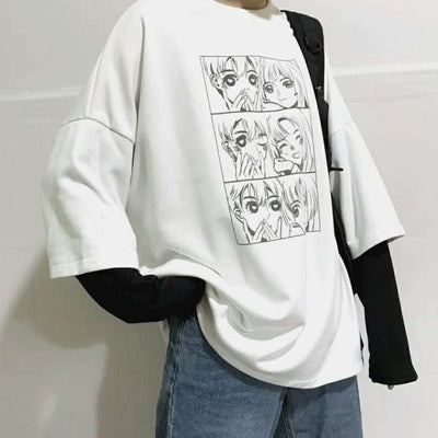 Blusa blanca con mangas bicolor efecto dos piezas - Image 18