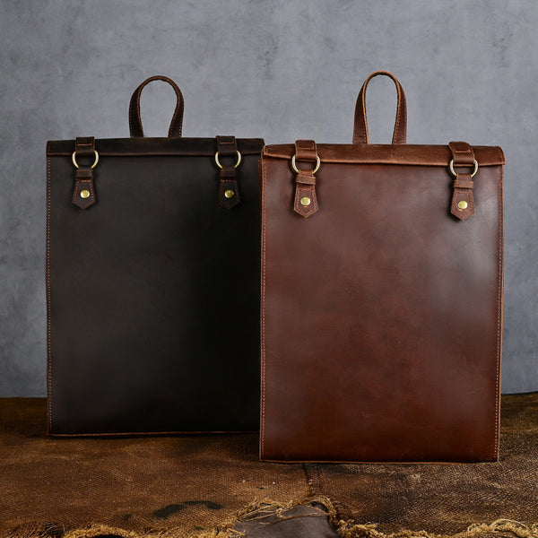 Mochila Vintage de Cuero Crazy Horse Grande para Hombre