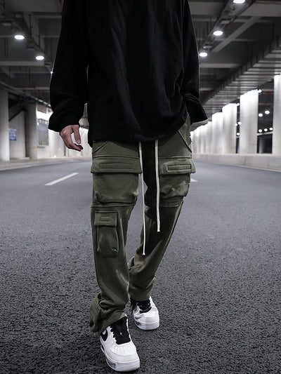 Pantalón de Buzo Recto con Bolsillos Múltiples y Cordón Ajustable - Image 10