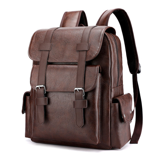 Mochila Ejecutiva Retro de Cuero Sintético con Compartimento para Laptop - Image 8