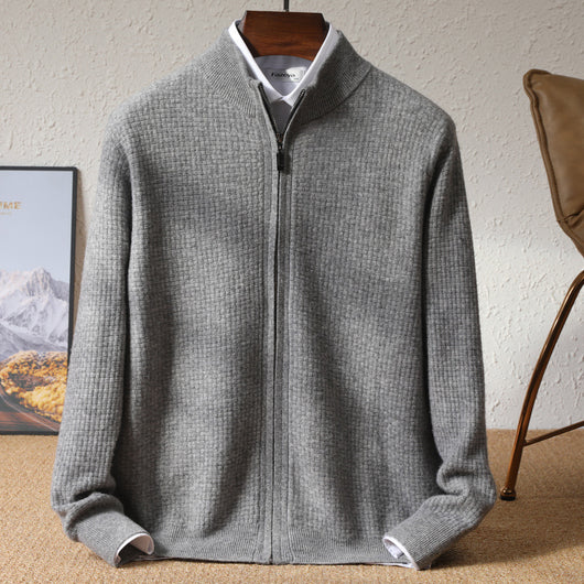 Cardigan con Cuello Alto y Cierre de Cremallera para Hombre - Image 3