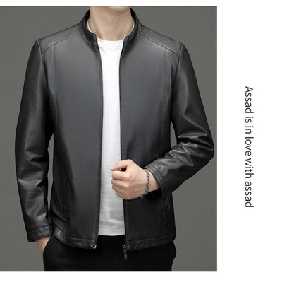 Chaqueta de Cuero Casual Acolchada para Hombre con Forro Polar - Image 19