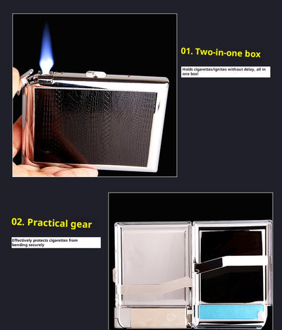 Estuche Premium para Cigarrillos en Cuero con Encendedor Resistente al Viento - Image 17