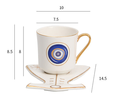 Taza de Café Europea con Plato de Cerámica Estilo Creativo - Image 26