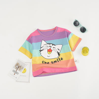 Camiseta Infantil Gato de Manga Corta N240 - Unisex - Image 12
