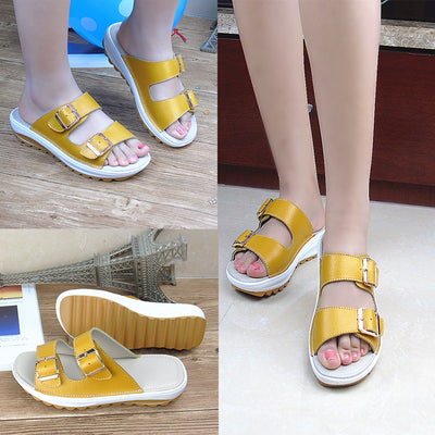 Sandalias de Cuero con Suela Gruesa y Plataforma Cómoda - Image 5