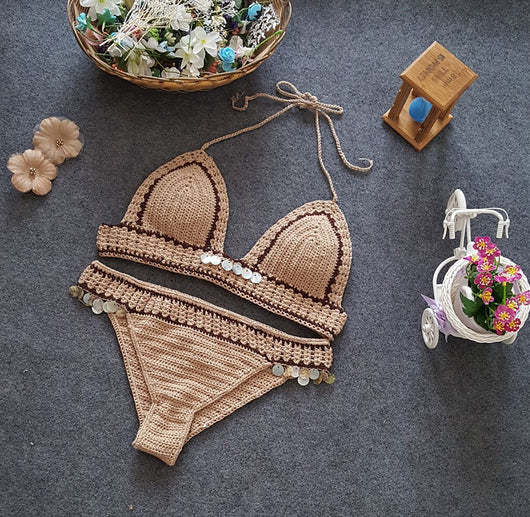 Bikini Tejido Sirena de Dos Piezas - Conjunto de Baño Sexy Estilo Europa - Image 3