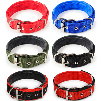 Collar para Mascotas con Forro de Cuero Suave y Espuma Protectora