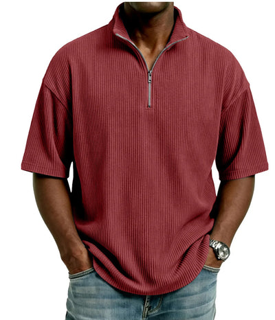 Playera Suelta de Tejido Waffle para Hombre - Comodidad de Verano - Image 14