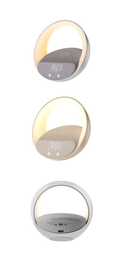 Cargador Inalámbrico Multifunción con Reloj, Luz Despertador y Parlante Bluetooth - Image 12