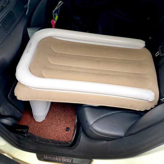 Colchón Inflable para Auto con Respaldo Plegable - Almohada de Aire Acolchada para Viajes