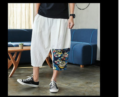 Pantalones Harem de Algodón y Lino para Hombre - Estilo Harajuku Casual - Image 10