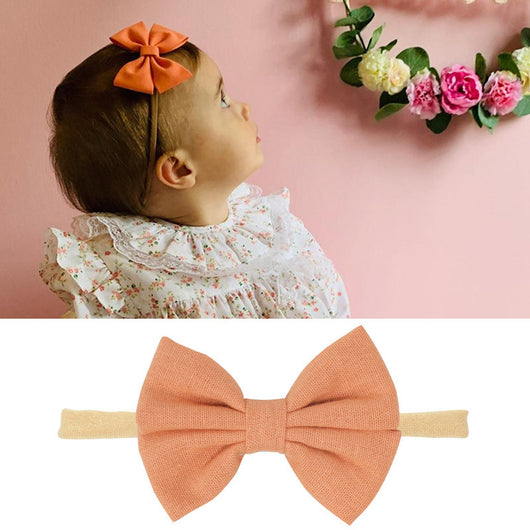 Set de Diademas para Bebé con Moños de Algodón y Lino - Image 6